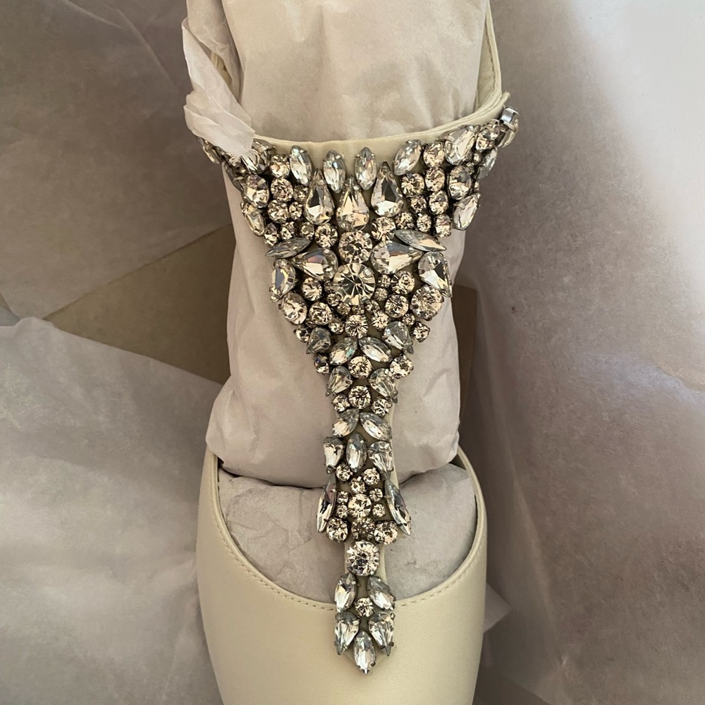 Bridal Wedding heels with rhinestones , new never worn just tried on.